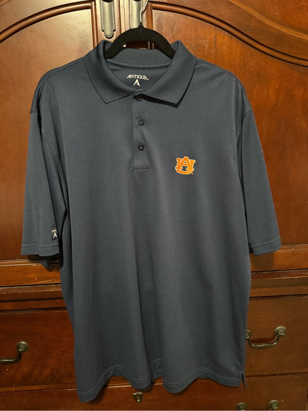 Antigua Navy Polo with Orange Auburn Logo